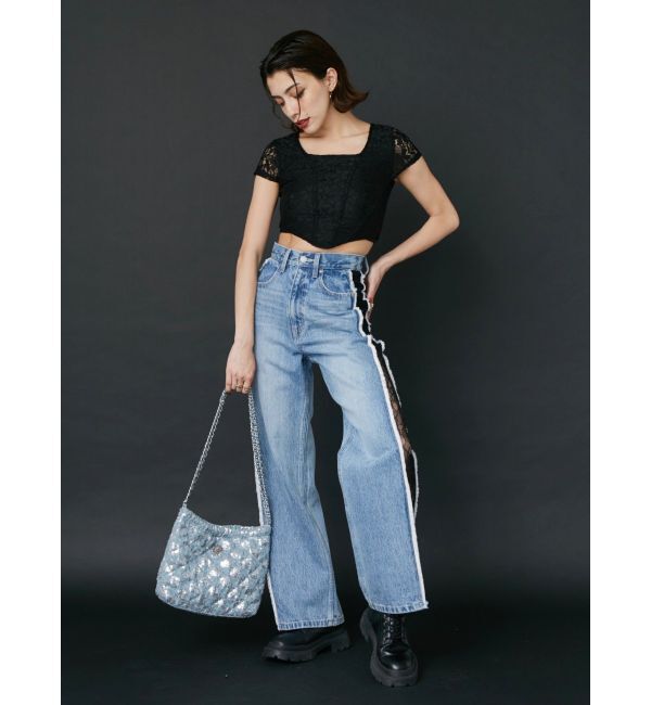 EVRIS「レースクロップドトップス」|Tシャツ・カットソー|