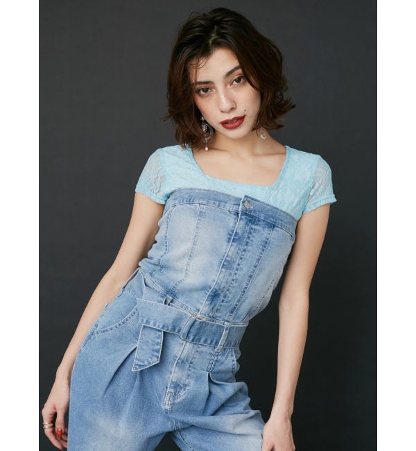 EVRIS「レースクロップドトップス」|Tシャツ・カットソー|