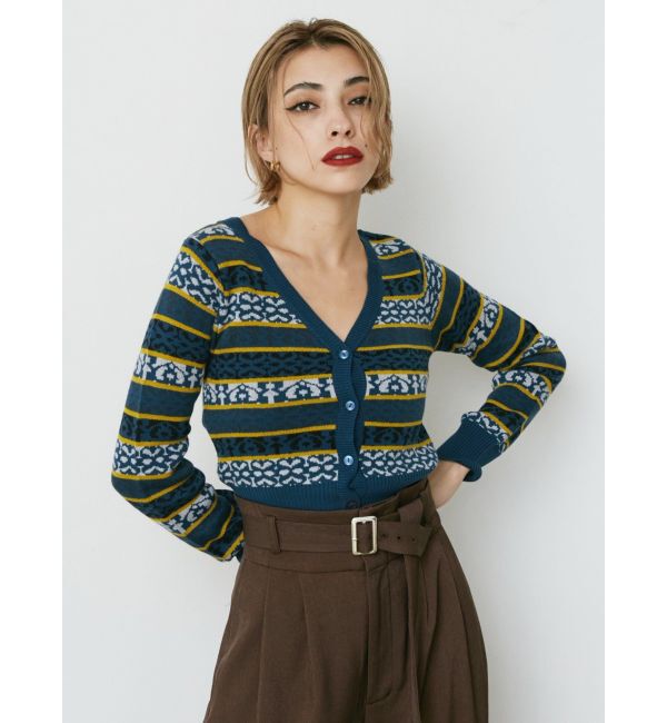 EVRIS「オリジナルジャガードショートニットカーディガン」|カーディガン|