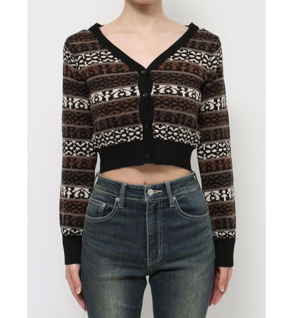 EVRIS「オリジナルジャガードショートニットカーディガン」|カーディガン|