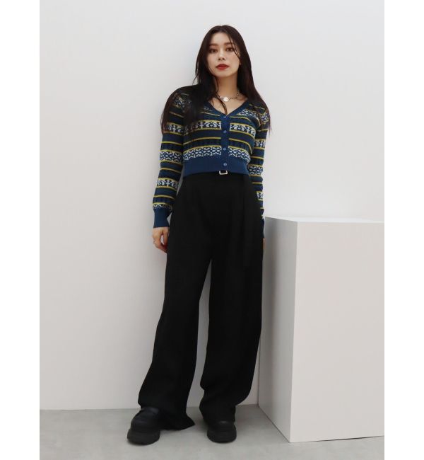 EVRIS「オリジナルジャガードショートニットカーディガン」|カーディガン|