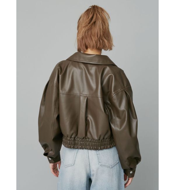 EVRIS「レザーライクコンパクトブルゾン【セットアップ着用可能】」|ブルゾン・スタジャン|