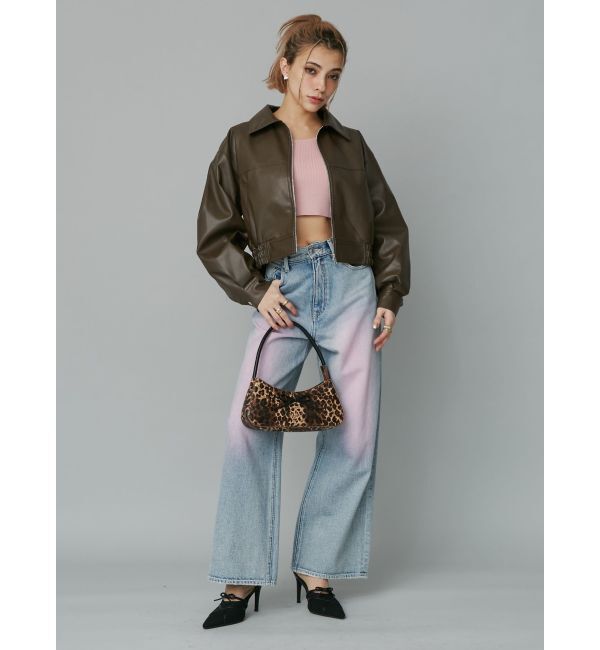 EVRIS「レザーライクコンパクトブルゾン【セットアップ着用可能】」|ブルゾン・スタジャン|