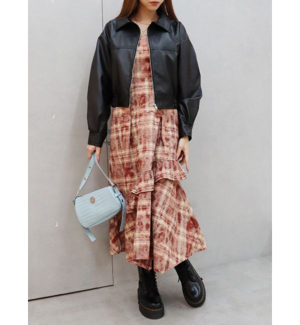 EVRIS「レザーライクコンパクトブルゾン【セットアップ着用可能】」|ブルゾン・スタジャン|