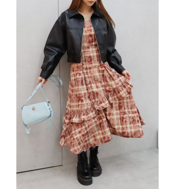 EVRIS「レザーライクコンパクトブルゾン【セットアップ着用可能】」|ブルゾン・スタジャン|