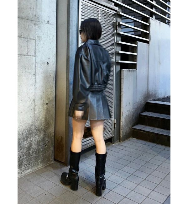 EVRIS「レザーライクコンパクトブルゾン【セットアップ着用可能】」|ブルゾン・スタジャン|