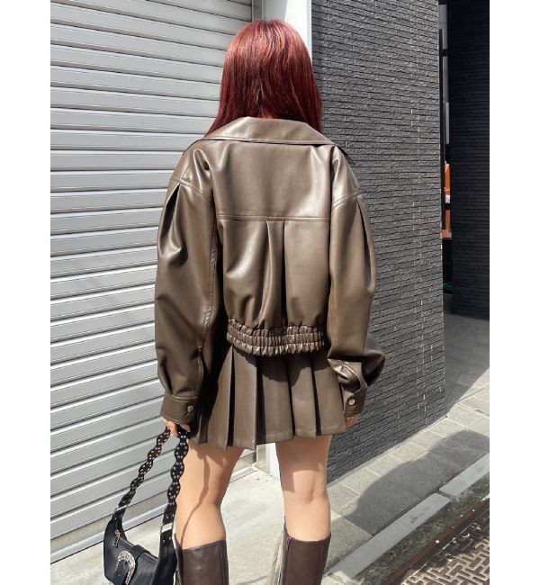 EVRIS「レザーライクコンパクトブルゾン【セットアップ着用可能】」|ブルゾン・スタジャン|