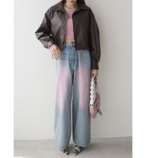 EVRIS「レザーライクコンパクトブルゾン【セットアップ着用可能】」|ブルゾン・スタジャン|