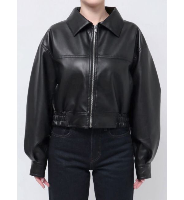 EVRIS「レザーライクコンパクトブルゾン【セットアップ着用可能】」|ブルゾン・スタジャン|