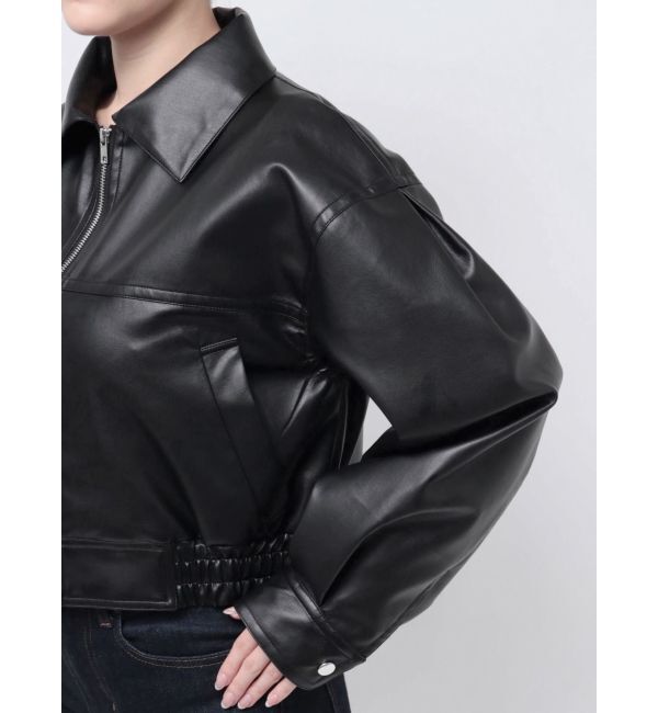 EVRIS「レザーライクコンパクトブルゾン【セットアップ着用可能】」|ブルゾン・スタジャン|