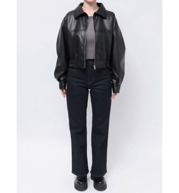 EVRIS「レザーライクコンパクトブルゾン【セットアップ着用可能】」|ブルゾン・スタジャン|