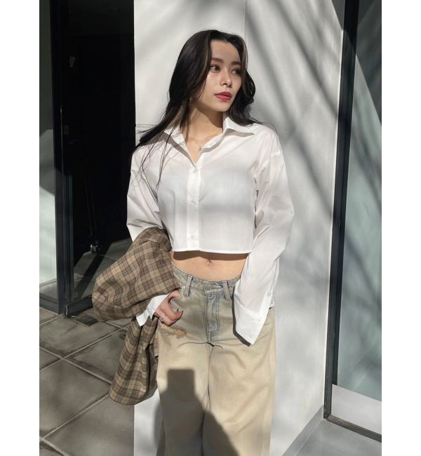 EVRIS「BASICクロップドカラーシャツ」|シャツ・ブラウス|