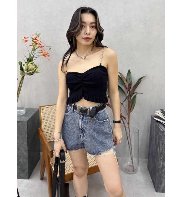 EVRIS「ダメージデニムショートパンツ」|デニム|