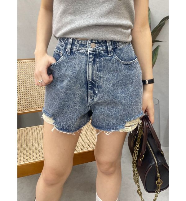 EVRIS「ダメージデニムショートパンツ」|デニム|