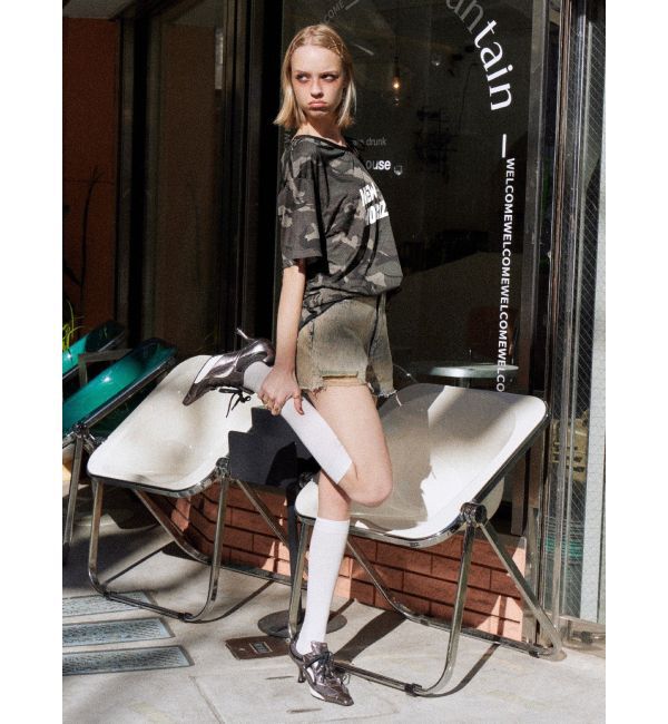 EVRIS「ダメージデニムショートパンツ」|デニム|