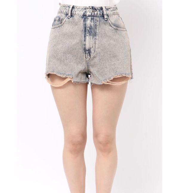 EVRIS「ダメージデニムショートパンツ」|デニム|