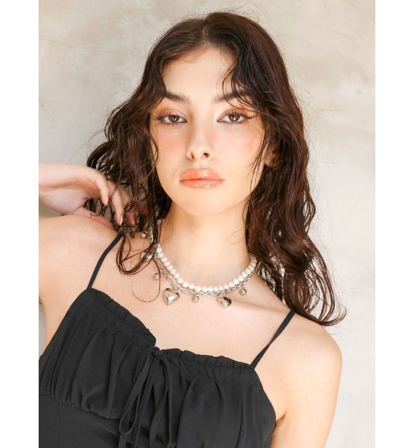 EVRIS「SHELL HEART 2連ネックレス」|ネックレス|