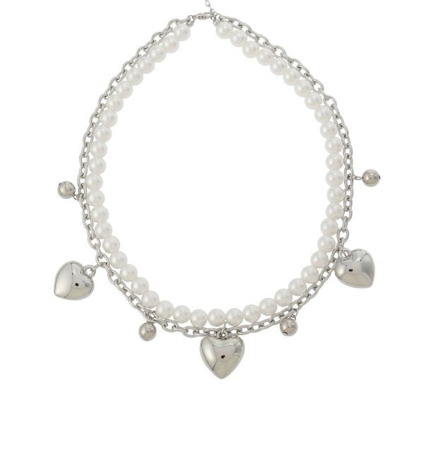 EVRIS「SHELL HEART 2連ネックレス」|ネックレス|