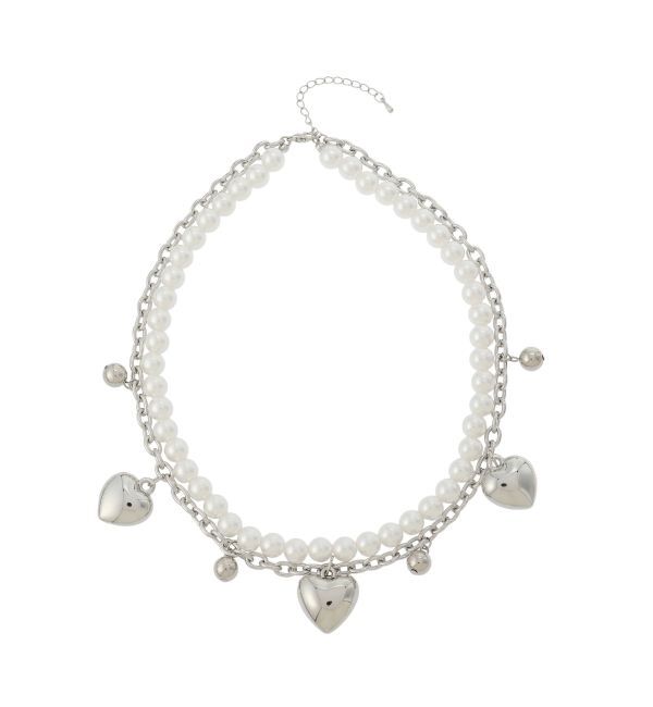 EVRIS「SHELL HEART 2連ネックレス」|ネックレス|