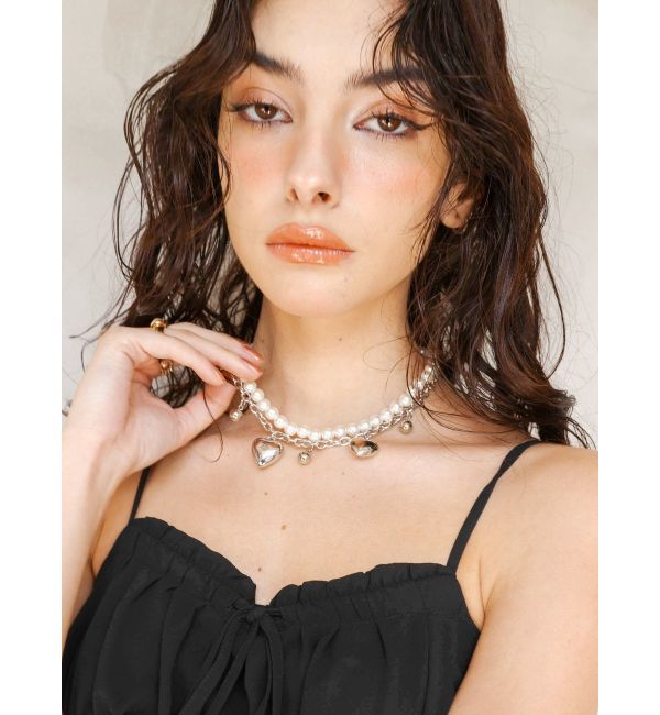 EVRIS「SHELL HEART 2連ネックレス」|ネックレス|