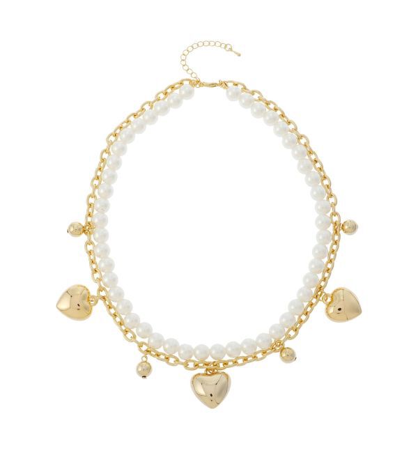 EVRIS「SHELL HEART 2連ネックレス」|ネックレス|ゴールド