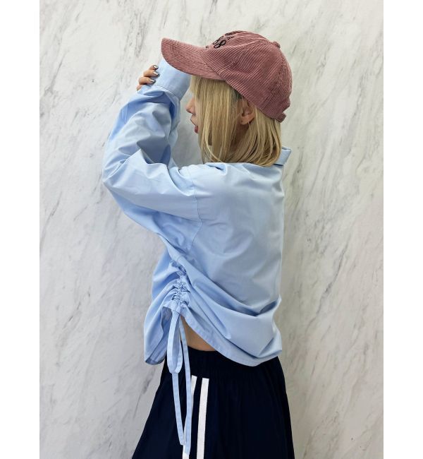 jouetie「フロントプリーツサイドギャザーシャツ」|シャツ・ブラウス|ブルー
