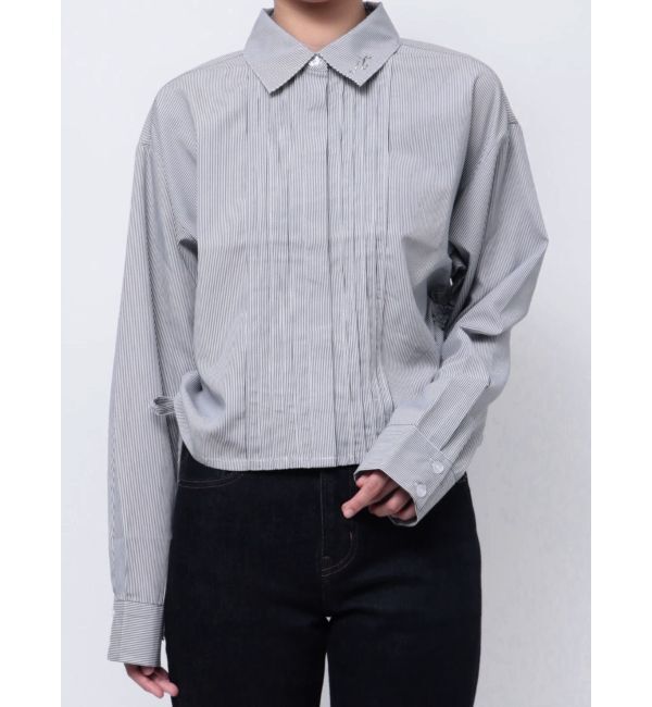 jouetie「フロントプリーツサイドギャザーシャツ」|シャツ・ブラウス|ネイビー