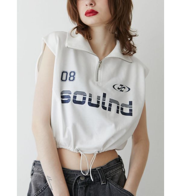 jouetie「スポーティーハーフZIPトップス」|Tシャツ・カットソー|オフホワイト