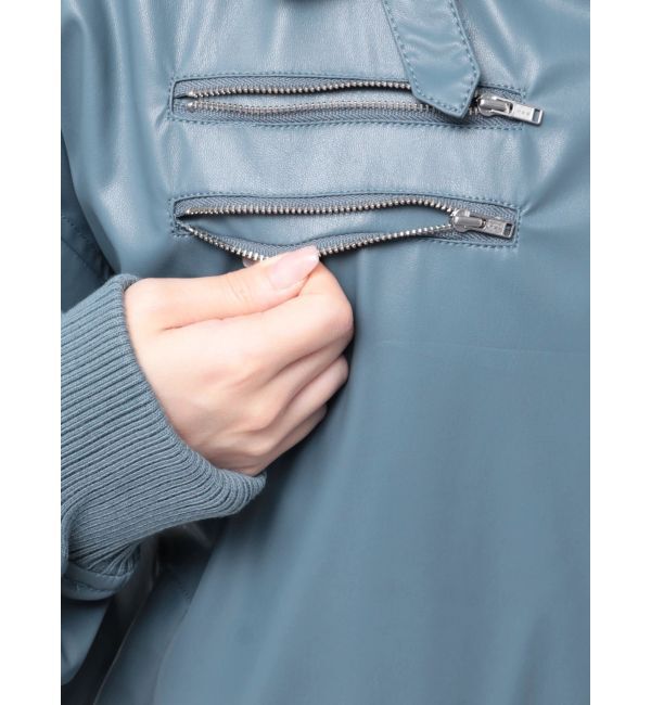 jouetie「フェイクレザーライダースMA-1ジャケット」|ブルゾン・スタジャン|