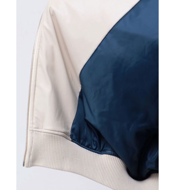 jouetie「フェイクレザーライダースMA-1ジャケット」|ブルゾン・スタジャン|