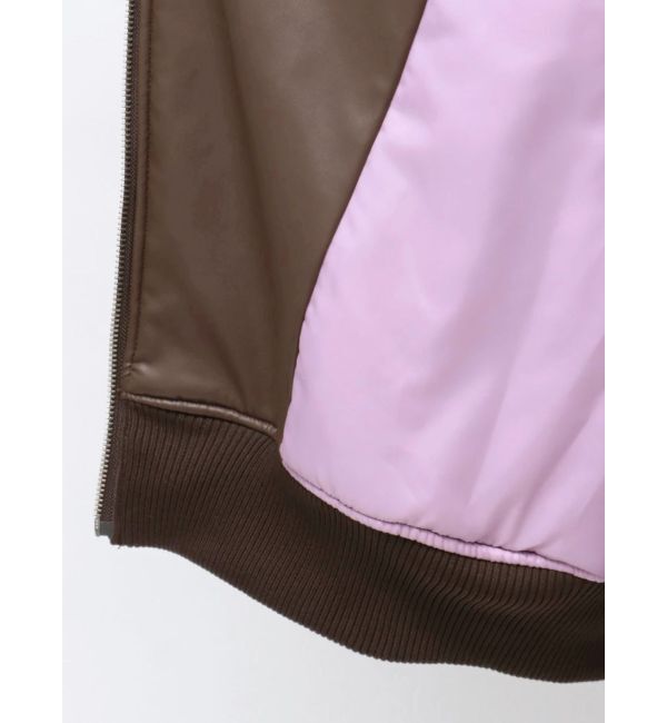 jouetie「フェイクレザーライダースMA-1ジャケット」|ブルゾン・スタジャン|