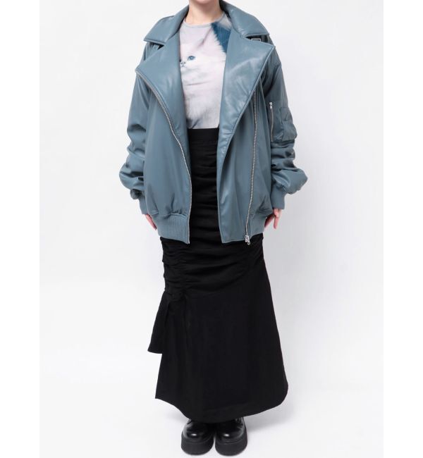 jouetie「フェイクレザーライダースMA-1ジャケット」|ブルゾン・スタジャン|