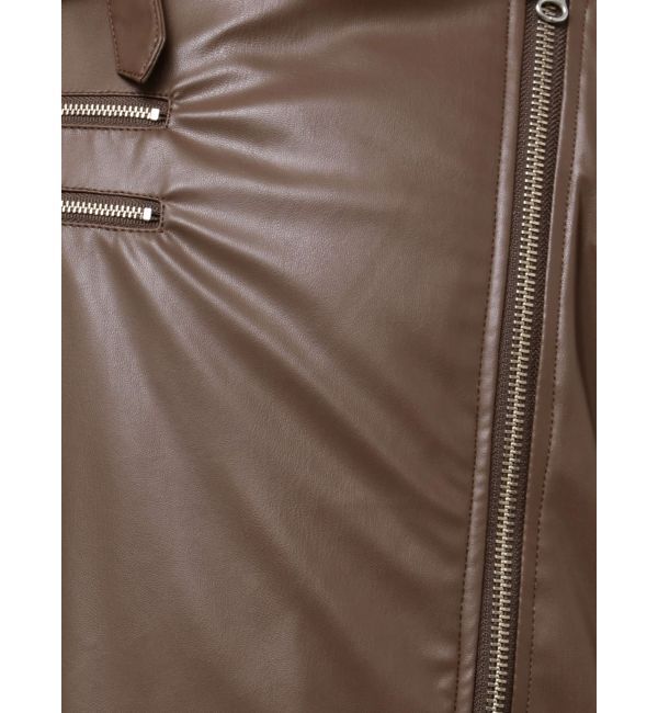 jouetie「フェイクレザーライダースMA-1ジャケット」|ブルゾン・スタジャン|