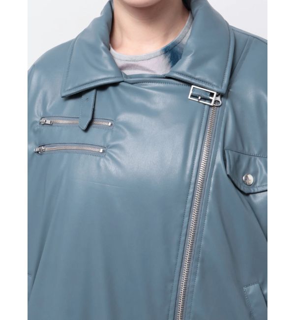 jouetie「フェイクレザーライダースMA-1ジャケット」|ブルゾン・スタジャン|