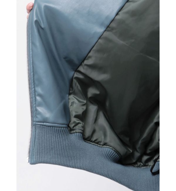 jouetie「フェイクレザーライダースMA-1ジャケット」|ブルゾン・スタジャン|