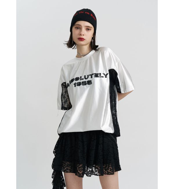 jouetie「レースナンバリングルーズトップス」|Tシャツ・カットソー|