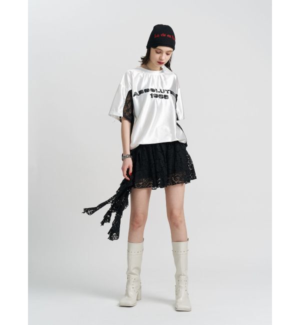 jouetie「レースナンバリングルーズトップス」|Tシャツ・カットソー|