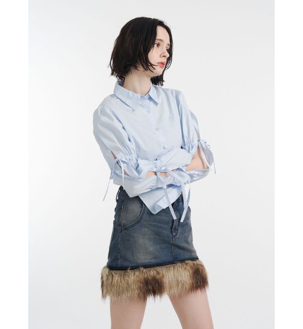 jouetie「スリットリボンスリーブシャツ」|シャツ・ブラウス|