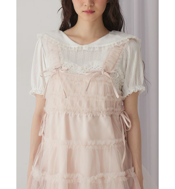 merry jenny「petit flowerセーラートップス」|Tシャツ・カットソー|オフホワイト