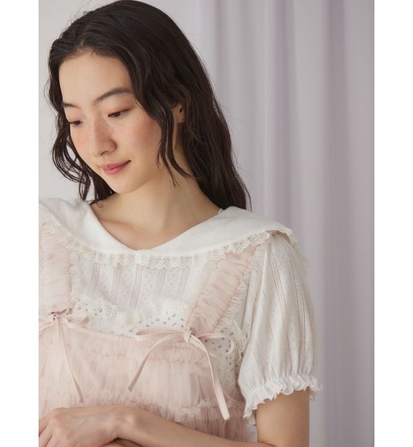 merry jenny「petit flowerセーラートップス」|Tシャツ・カットソー|