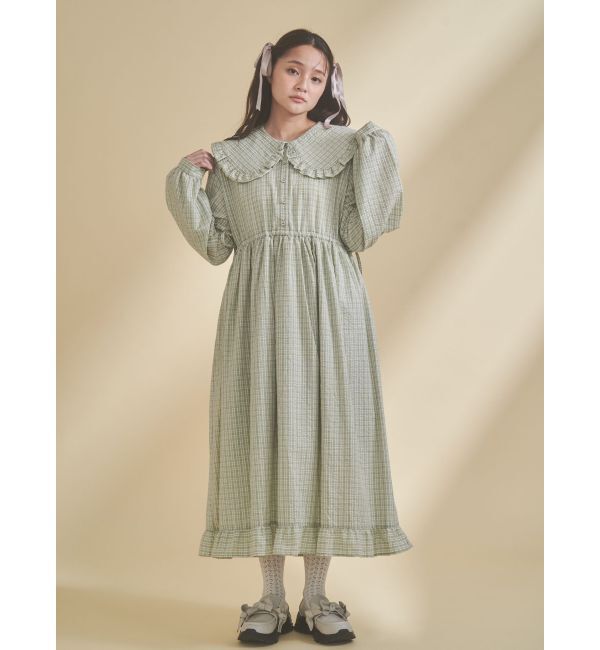 merry jenny「チェックフリルカラーワンピース」|ワンピース|