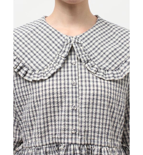 merry jenny「チェックフリルカラーワンピース」|ワンピース|