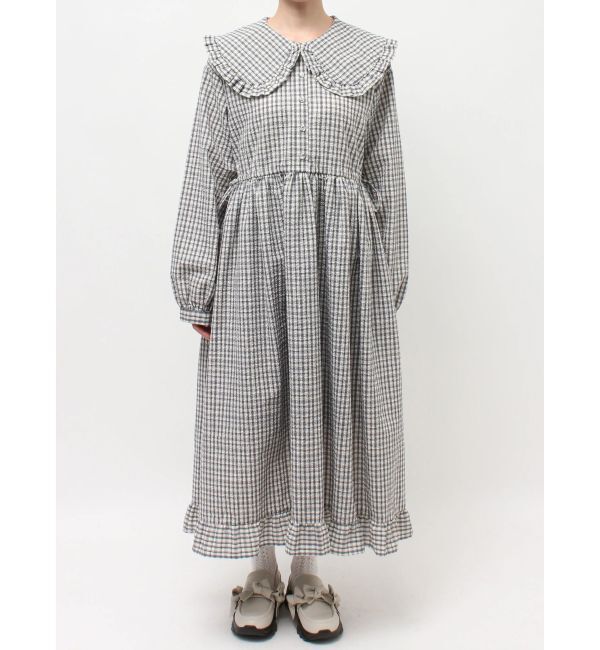merry jenny「チェックフリルカラーワンピース」|ワンピース|