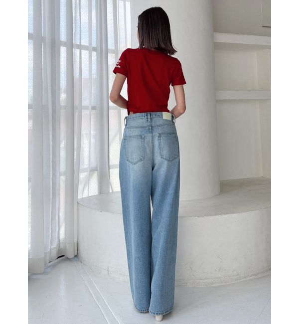 GYDA「ハイウエストRIPPERSワイドパンツ」|デニム|