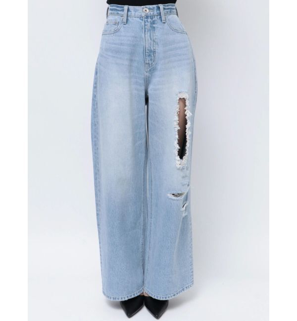 GYDA「ハイウエストRIPPERSワイドパンツ」|デニム|