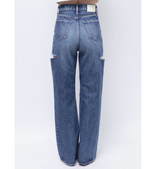 GYDA「ハイウエストBOTH SIDE RIPPEDストレートワイドデニム」|デニム|