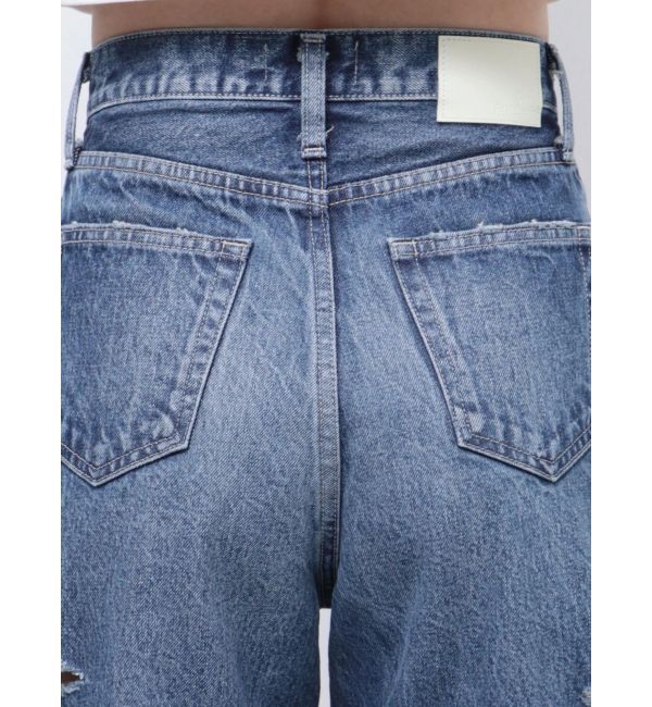 GYDA「ハイウエストBOTH SIDE RIPPEDストレートワイドデニム」|デニム|