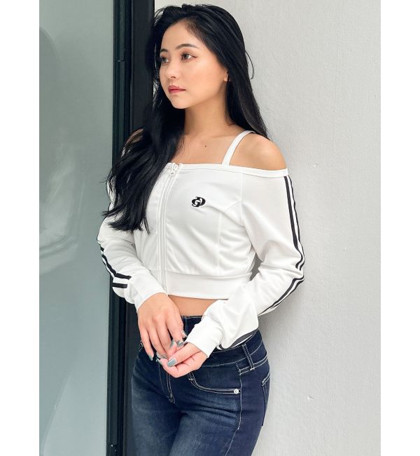 GYDA「GD track 2ラインオフショルトップス」|Tシャツ・カットソー|