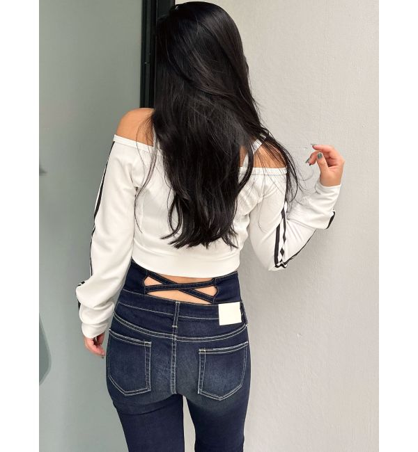 GYDA「GD track 2ラインオフショルトップス」|Tシャツ・カットソー|