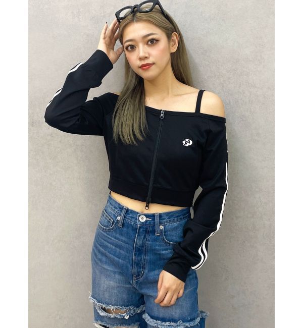 GYDA「GD track 2ラインオフショルトップス」|Tシャツ・カットソー|